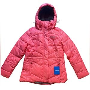 Columbia Women's Medium Peak to Park II Insulated Hooded Pink Zippered Pockets